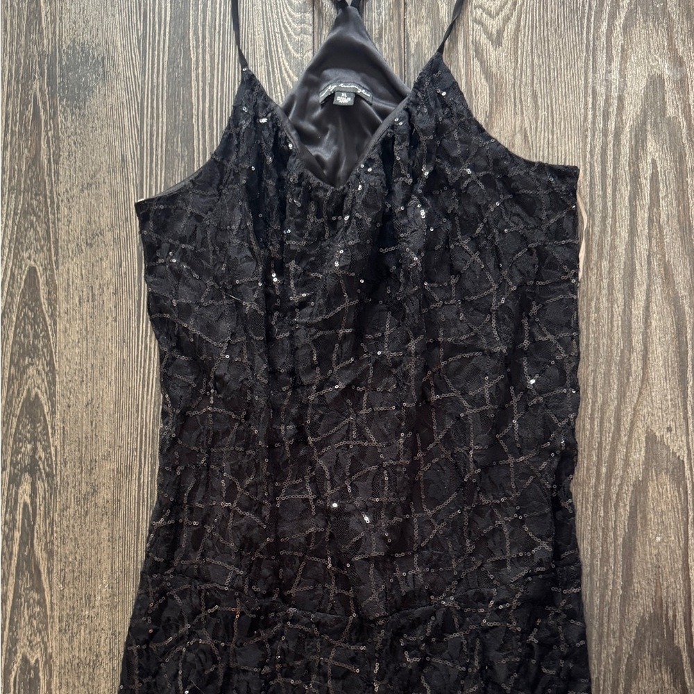 City Triangles Black Sequin Mini Dress